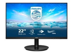 Philips V-line 222V8LA - LED monitor - 22" (21.5" viewable) - 1920 x 1080 Full HD (1080p) @ 75 Hz - VA - 250 cd/m² - 3000:1 - 4 ms - HDMI, VGA, DisplayPort - speakers - textured black